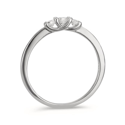 Finger ring Silver Zirkoniumoxid 3 stenar rodiumpläterad
