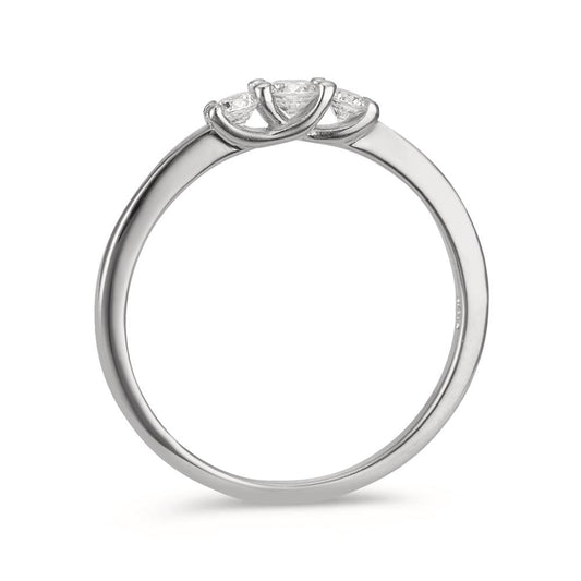 Finger ring Silver Zirkoniumoxid 3 stenar rodiumpläterad