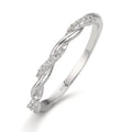 Sätt i ring Silver Zirkoniumoxid 18 stenar rodiumpläterad