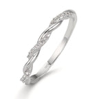 Sätt i ring Silver Zirkoniumoxid 18 stenar rodiumpläterad