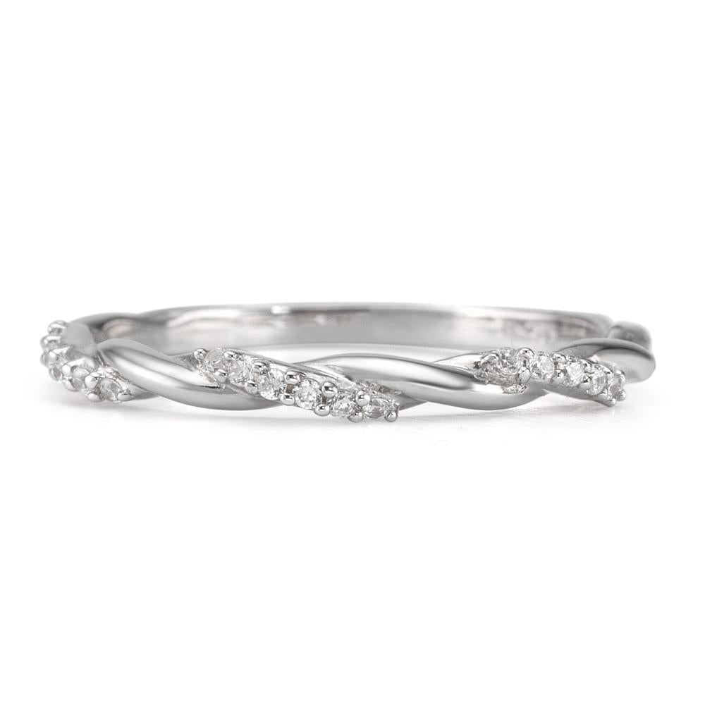 Sätt i ring Silver Zirkoniumoxid 18 stenar rodiumpläterad