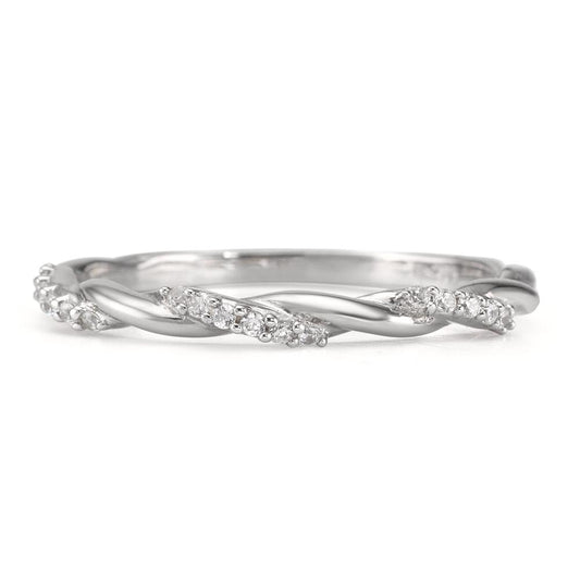 Sätt i ring Silver Zirkoniumoxid 18 stenar rodiumpläterad