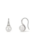 Örhängen Silver rodiumpläterad Sötvattensodlad pärla, 2 Pärlor, 8 mm