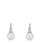 Örhängen Silver rodiumpläterad Sötvattensodlad pärla, 2 Pärlor, 8 mm