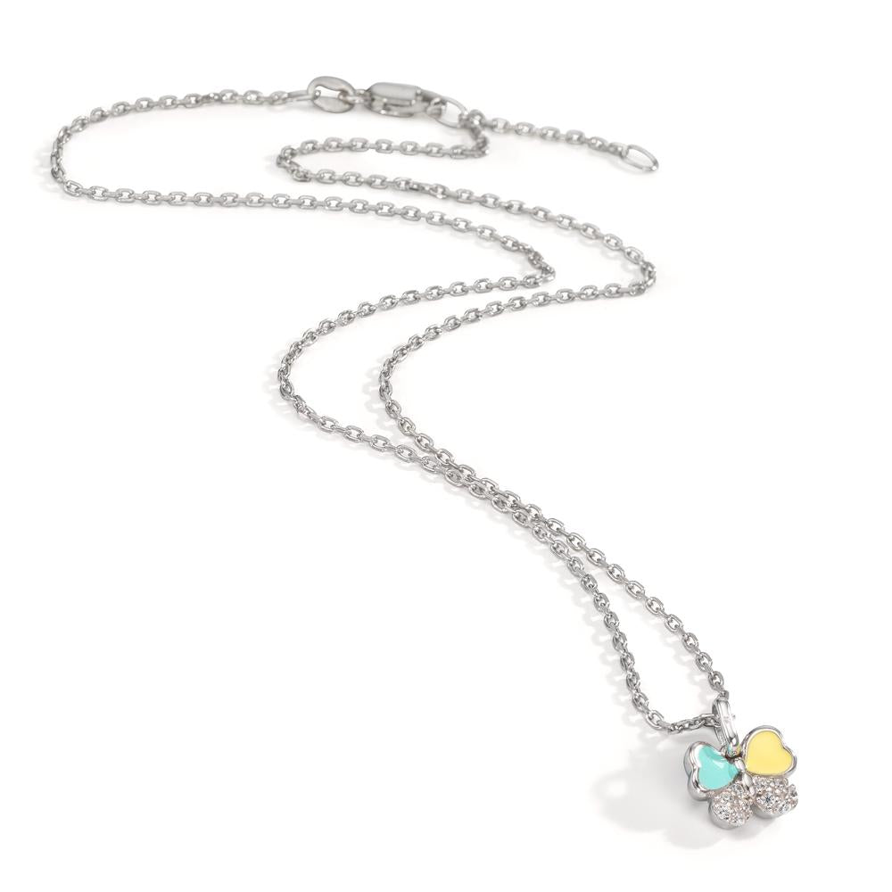 Halsband med hänge Silver Zirkoniumoxid 10 stenar rodiumpläterad fjäril 36-38 cm