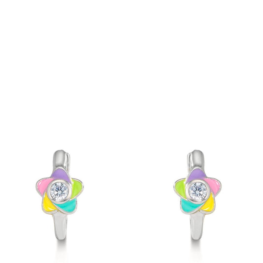Hopfällbara örhängen Silver [Zirkonia] 2 stenar