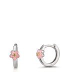 Hopfällbara örhängen Silver Zirkoniumoxid gul, 2 stenar rodiumpläterad blomma