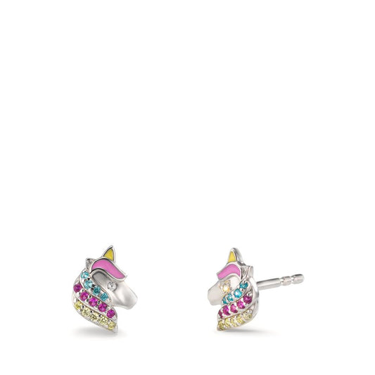 Örhängen med knoppar Silver [Zirkonia] [bunt] Ø7 mm