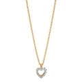 Collier 375/9 K gult guld Zirkoniumoxid Hjärta 38-42 cm