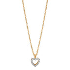 Collier 375/9 K gult guld Zirkoniumoxid Hjärta 38-42 cm