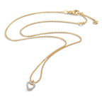 Collier 375/9 K gult guld Zirkoniumoxid Hjärta 38-42 cm