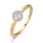 Finger ring 375/9 K gult guld Zirkoniumoxid