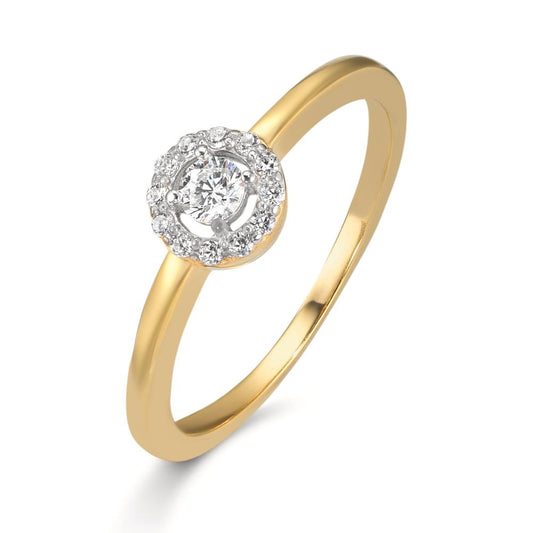 Finger ring 375/9 K gult guld Zirkoniumoxid