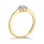 Finger ring 375/9 K gult guld Zirkoniumoxid