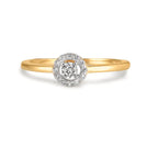 Finger ring 375/9 K gult guld Zirkoniumoxid