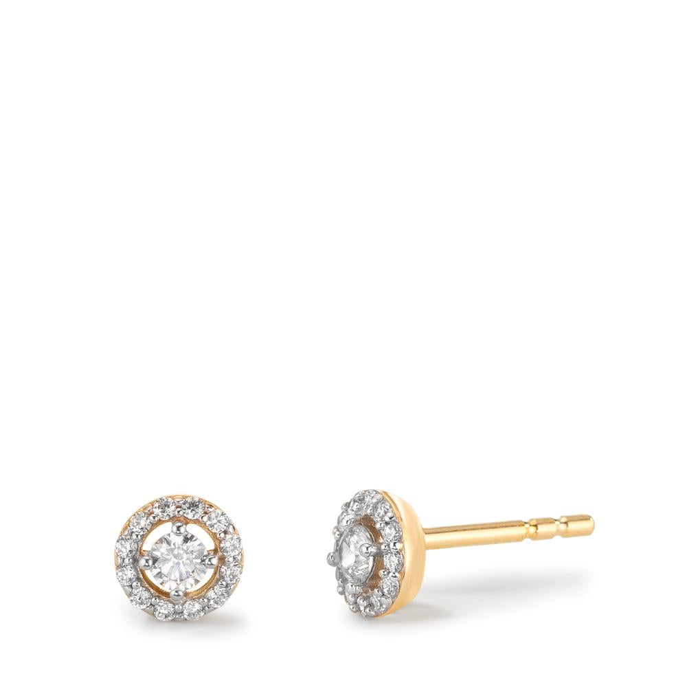 Örhängen med knoppar 375/9 K gult guld Zirkoniumoxid Ø5.5 mm
