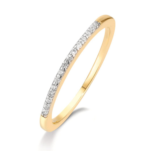 Minnesring 375/9 K gult guld Zirkoniumoxid 15 stenar