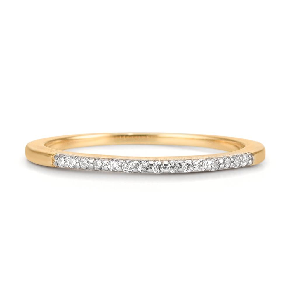 Minnesring 375/9 K gult guld Zirkoniumoxid 15 stenar