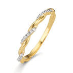 Finger ring 375/9 K gult guld Zirkoniumoxid 18 stenar