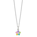 Halsband med hänge Silver Zirkoniumoxid rodiumpläterad blomma 36-38 cm