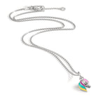 Halsband med hänge Silver Zirkoniumoxid rodiumpläterad Häst 36-38 cm