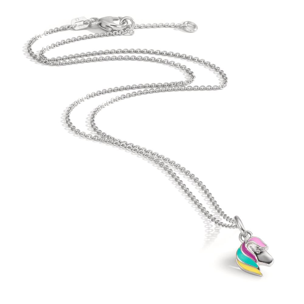 Halsband med hänge Silver Zirkoniumoxid rodiumpläterad Häst 36-38 cm