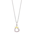Halsband med hänge Silver Zirkoniumoxid rodiumpläterad Hjärta 36-38 cm