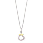 Halsband med hänge Silver Zirkoniumoxid rodiumpläterad Hjärta 36-38 cm