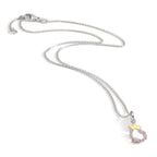 Halsband med hänge Silver Zirkoniumoxid rodiumpläterad Hjärta 36-38 cm