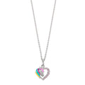 Halsband med hänge Silver Zirkoniumoxid rosa rodiumpläterad Häst 36-38 cm