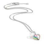 Halsband med hänge Silver Zirkoniumoxid rosa rodiumpläterad Häst 36-38 cm