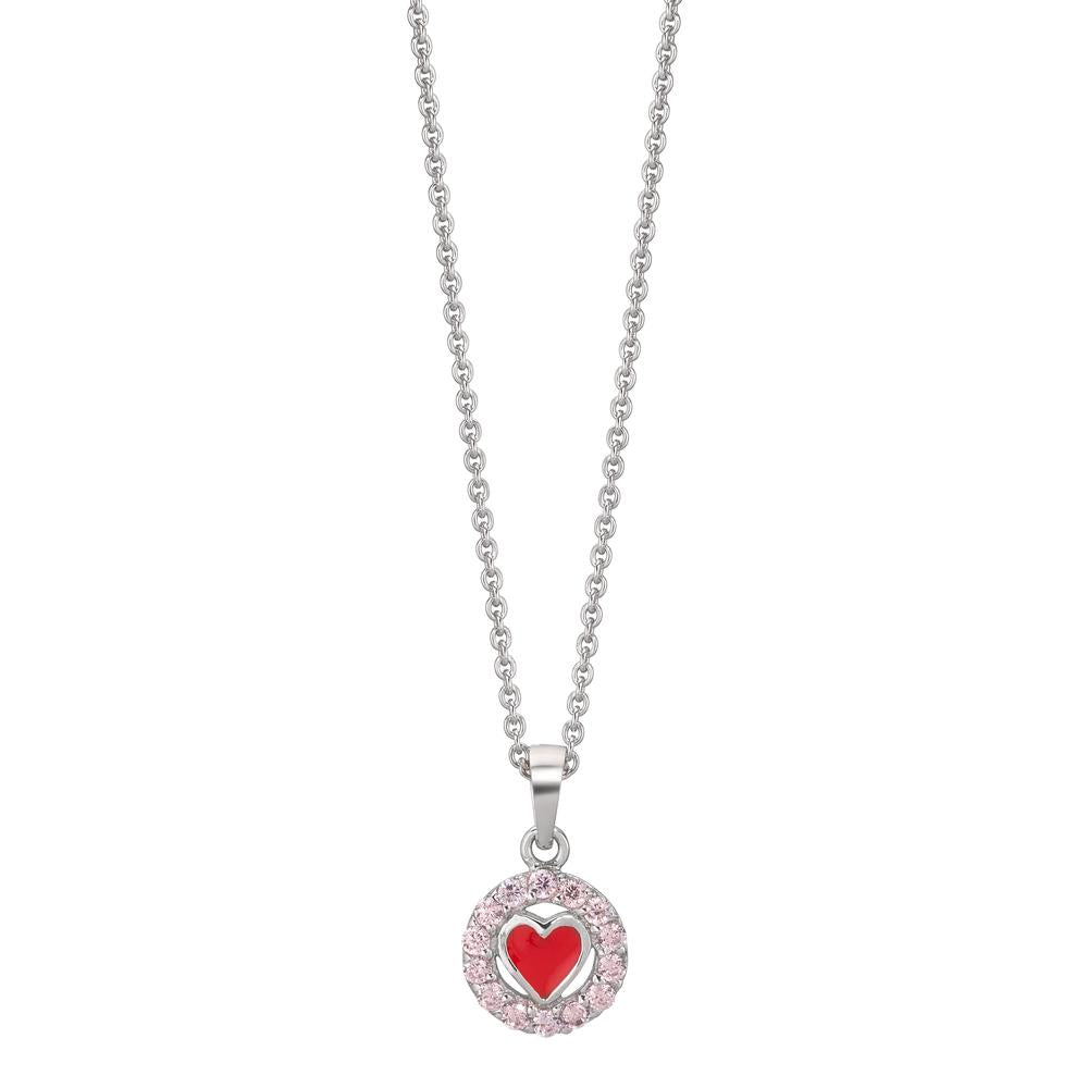 Halsband med hänge Silver Zirkoniumoxid rosa rodiumpläterad 36-38 cm