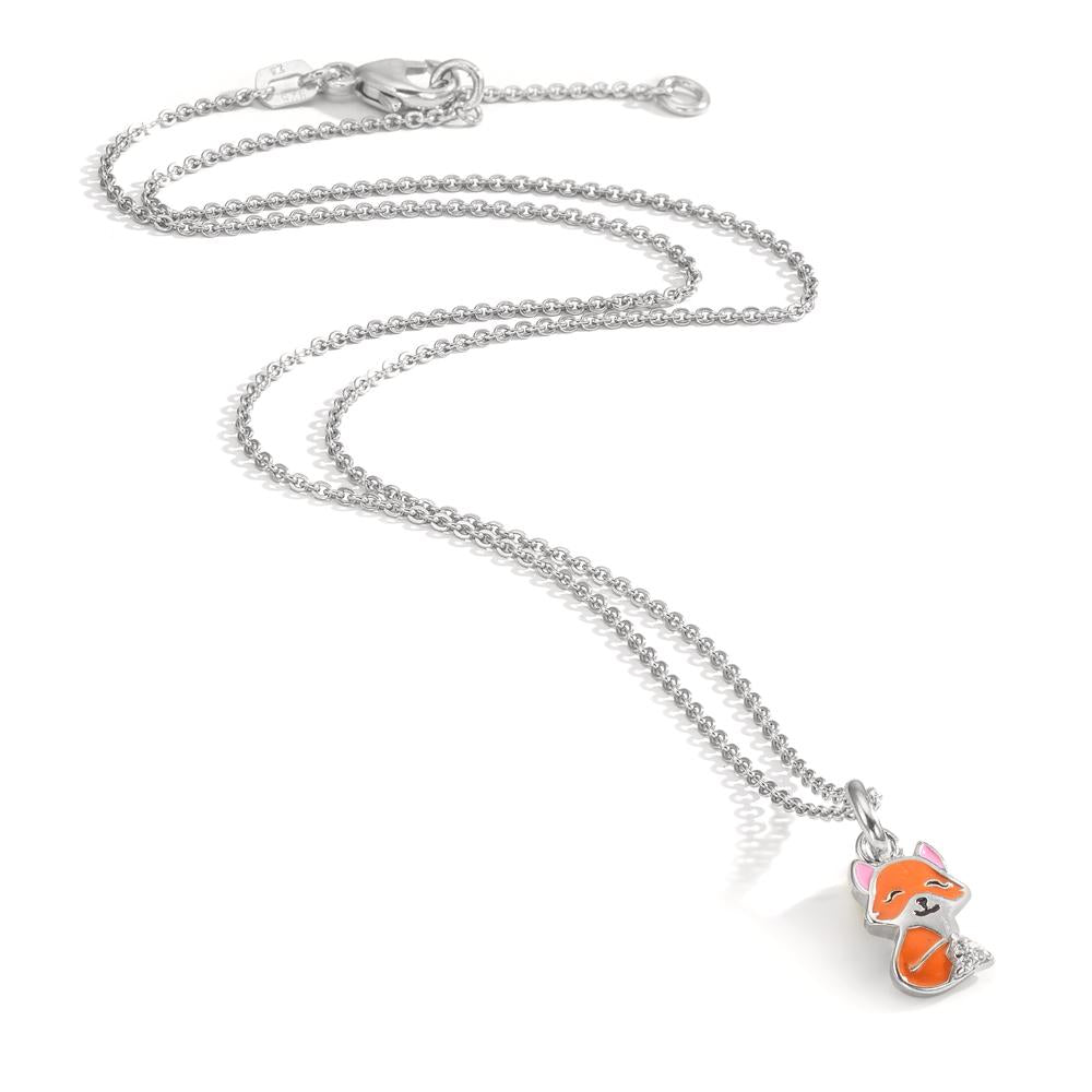 Halsband med hänge Silver rodiumpläterad räv 36-38 cm