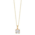 Halsband med hänge 375/9 K gult guld Zirkoniumoxid 40-42 cm
