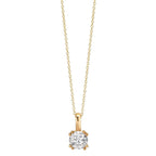 Halsband med hänge 375/9 K gult guld Zirkoniumoxid 40-42 cm