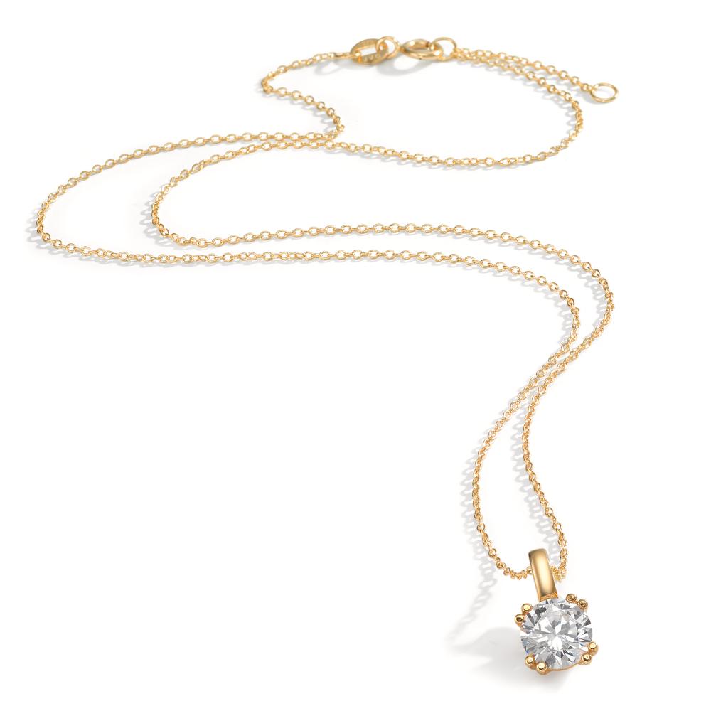 Halsband med hänge 375/9 K gult guld Zirkoniumoxid 40-42 cm