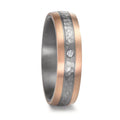 Partnerring 999 Tantal, 585/14 K roséguld diamant 0.02 ct, w-si