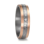 Partnerring 999 Tantal, 585/14 K roséguld diamant 0.02 ct, w-si