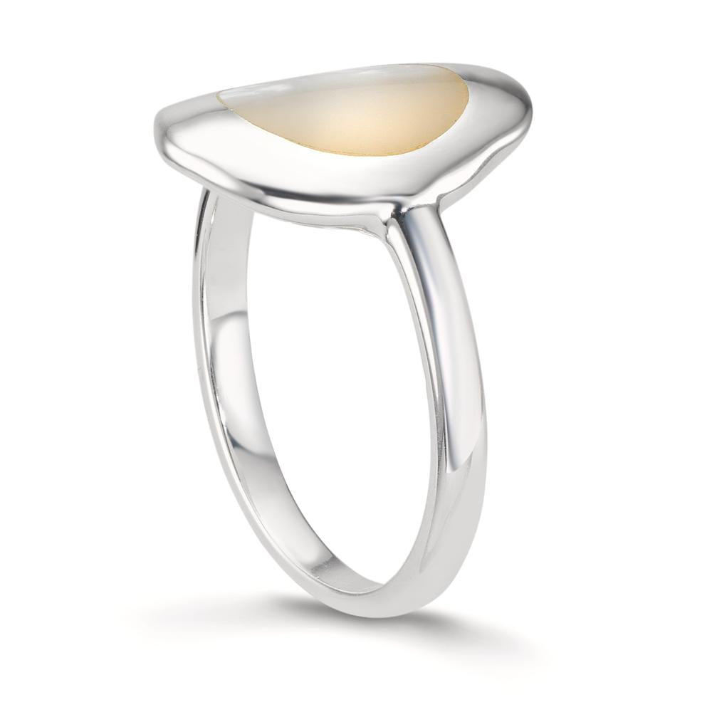 Finger ring Silver pärlemor vit Ø14.5 mm