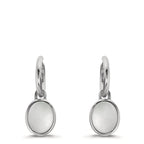 Hoop örhängen med krokar Silver pärlemor vit, 2 Pärlor 9-9.5 mm Ø14 mm