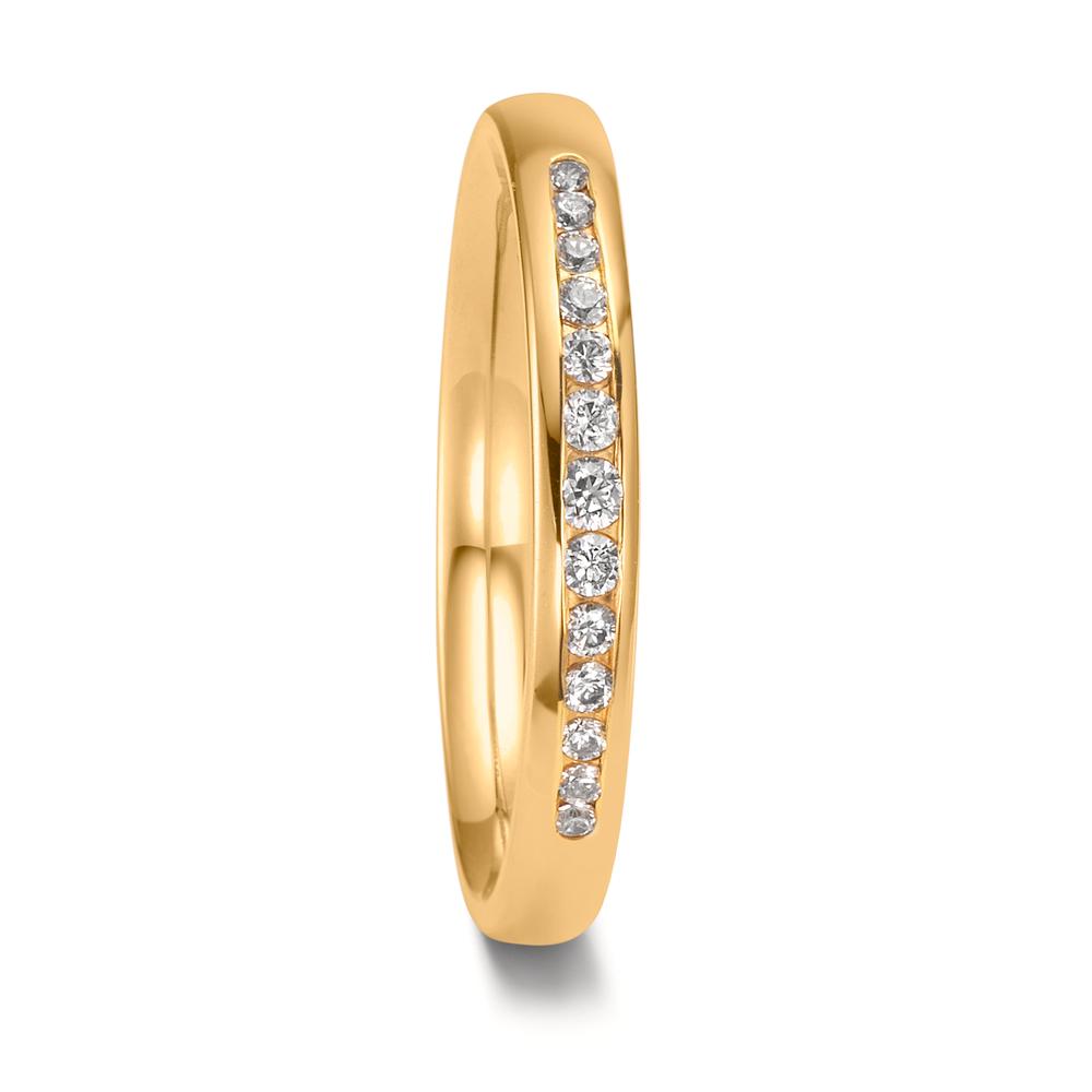 Partnerring 750/18 K gult guld diamant 0.132 ct, 13 stenar, tw-vsi