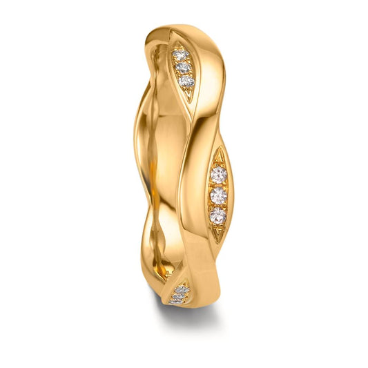 Partnerring 750/18 K gult guld diamant 0.09 ct, 18 stenar, tw-vsi