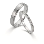 Partnerring 950 platina diamant 0.075 ct, 10 stenar, w-si