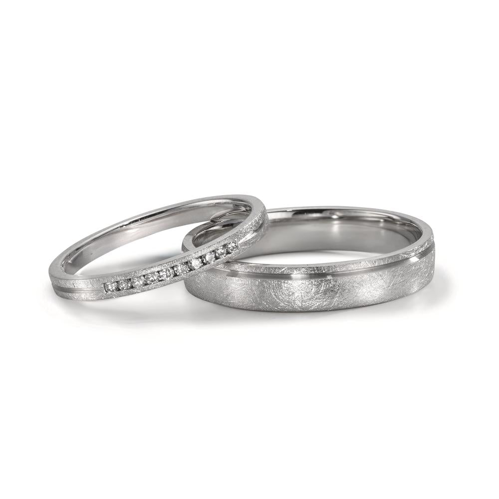 Partnerring 950 platina diamant 0.075 ct, 10 stenar, w-si