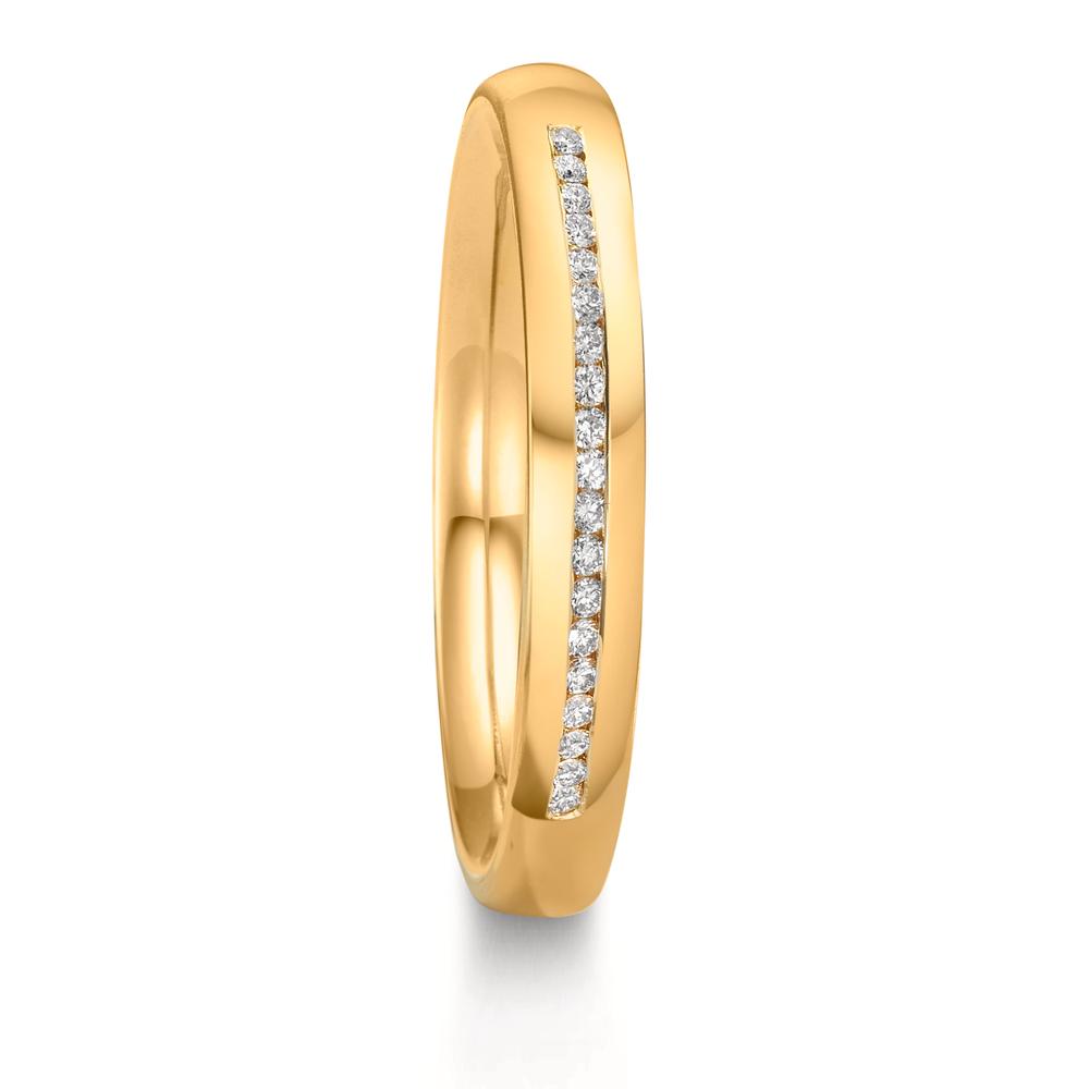 Partnerring 750/18 K gult guld diamant 0.095 ct, w-si