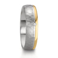 Partnerring Silver, 585/14 K roséguld diamant 0.015 ct, w-si tvåfärgad