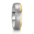 Partnerring Silver, 585/14 K roséguld diamant 0.015 ct, w-si tvåfärgad