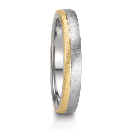 Partnerring rostfritt stål, 375/9 K gult guld
