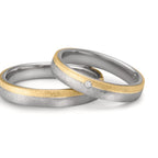 Partnerring rostfritt stål, 375/9 K gult guld
