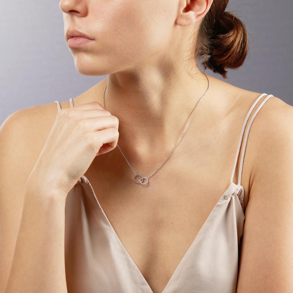 Collier Silver Zirkoniumoxid rodiumpläterad 40-42 cm